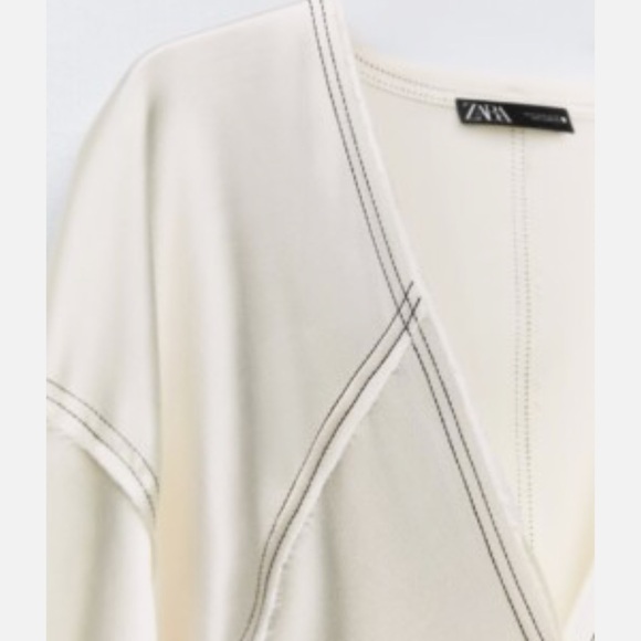 Zara Cream Draped Maxi Dress - Picture 3 of 6